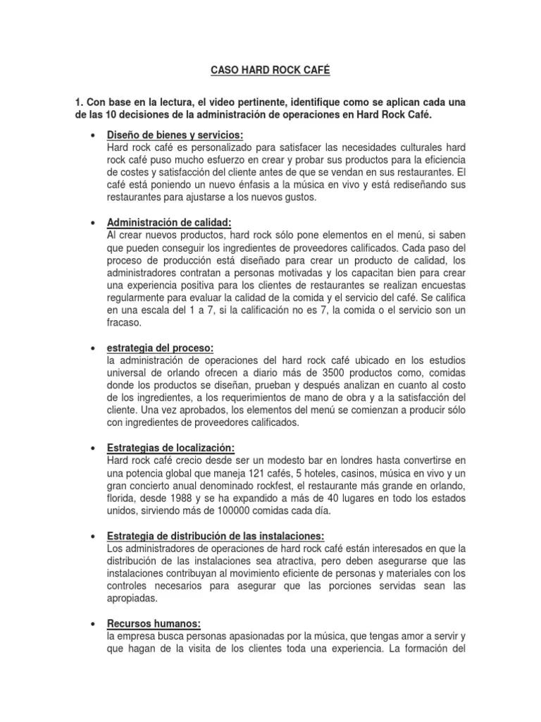 caso hard rock café resuelto - Cómo calcular la productividad del personal de cocina y de los camareros de hard rock