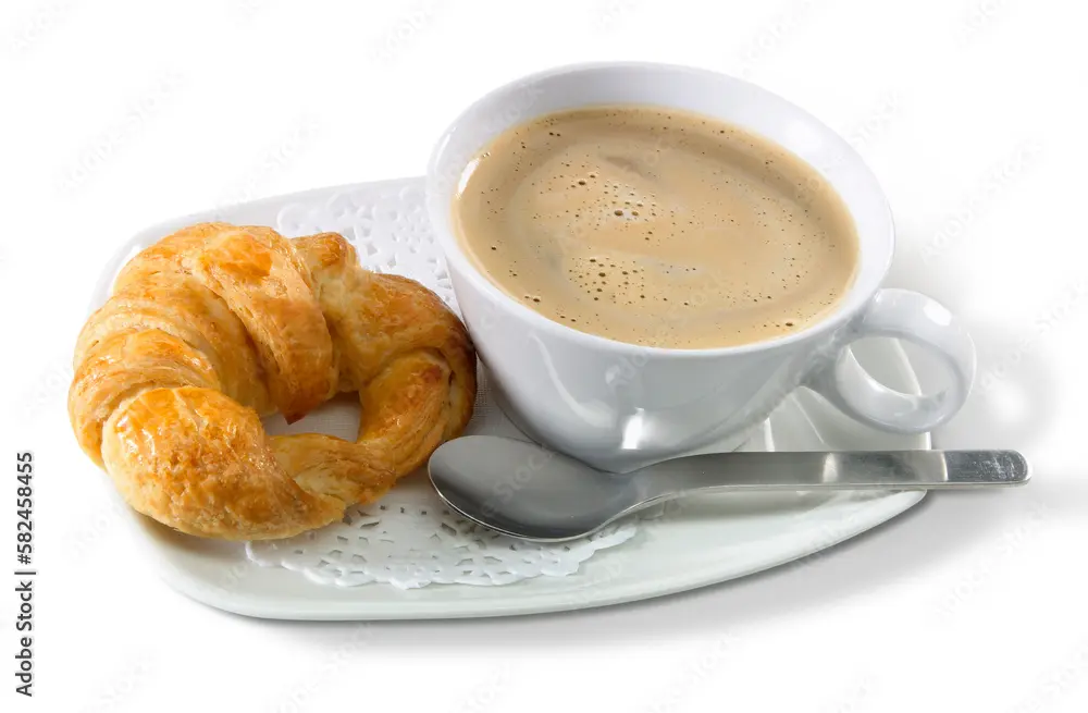 cafe con croissant - Cuántas calorías tiene un croissant de mantequilla